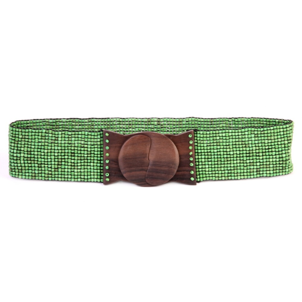 Erik & Mike Beaded Belt Antiqued Green